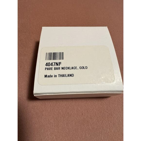 Touchstone Crystal By Swarovski Pave Bar Necklace Gold Rhodium NIB #4047NF - Picture 6 of 6